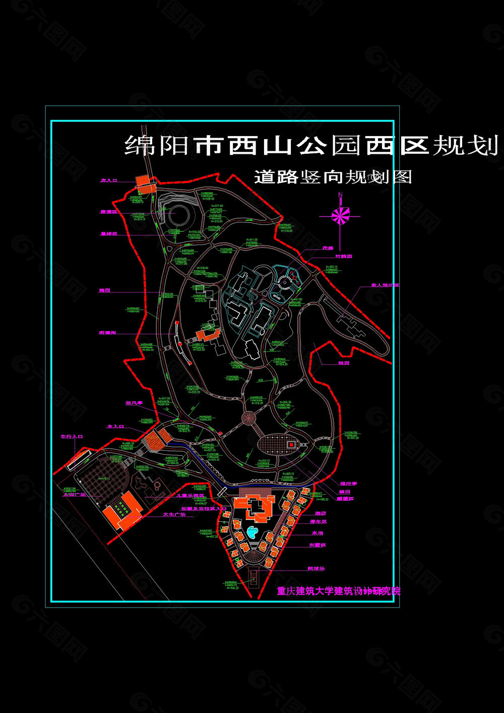 道路竖向规划图cad图纸