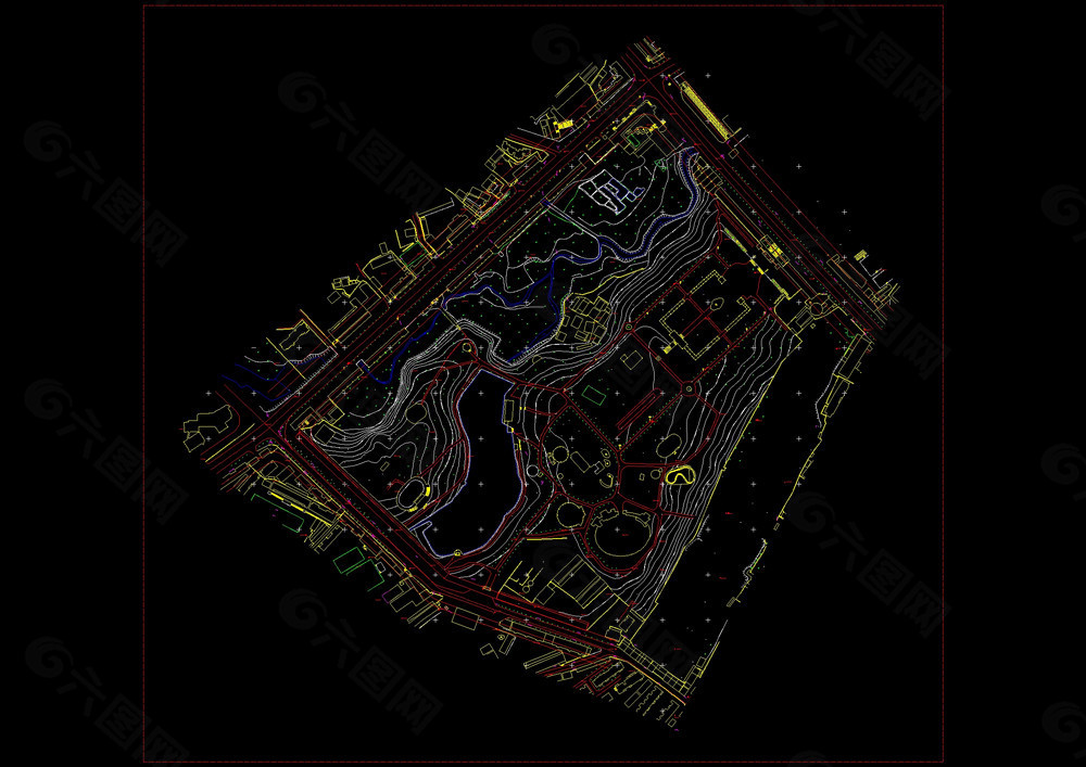 公园地形cad图纸