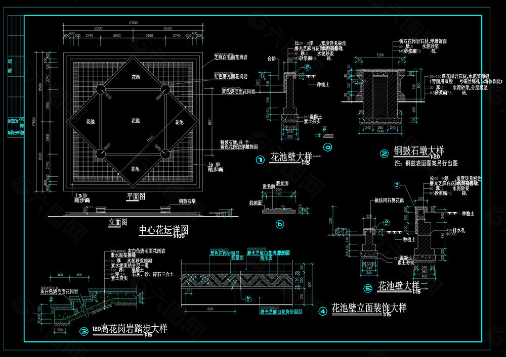 某公园全套景观cad详图素材