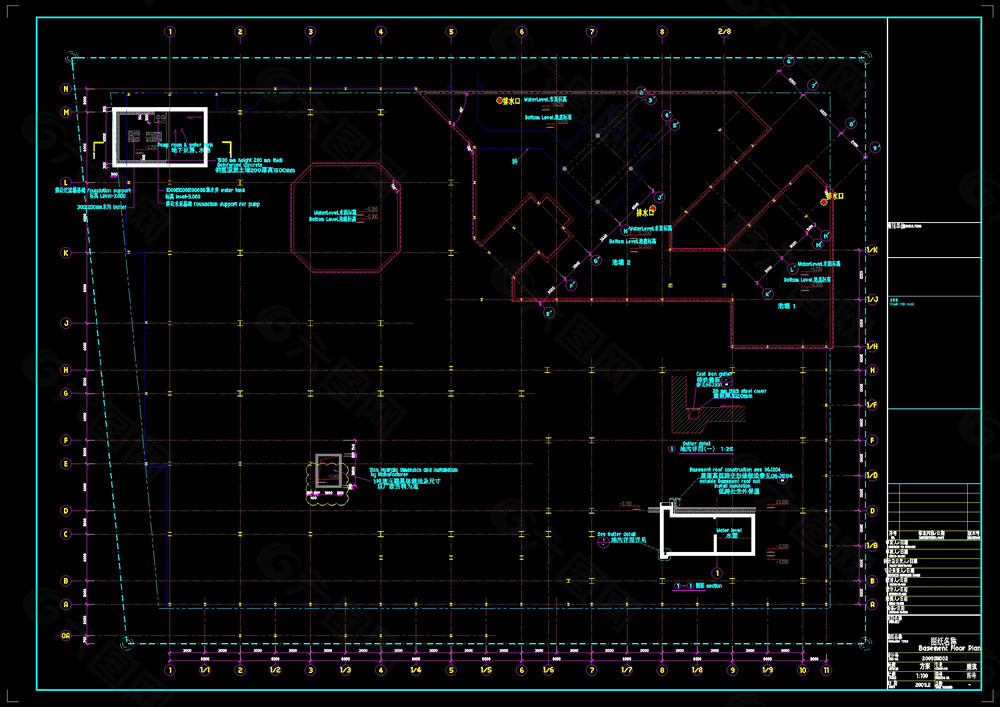 地下室平面图cad图纸