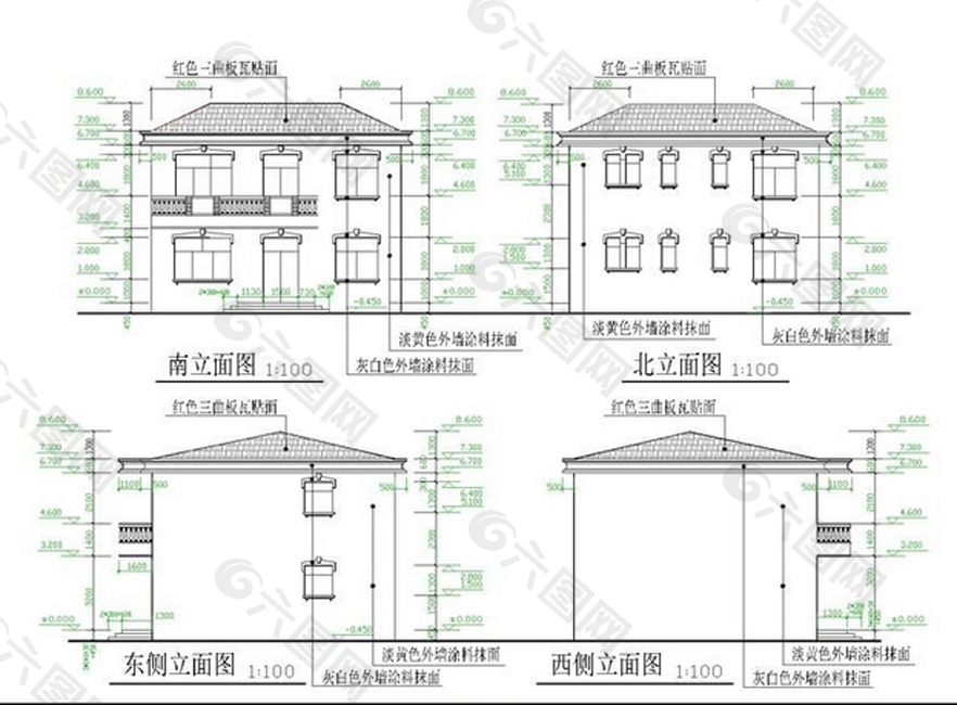 农村二层住宅CAD图纸