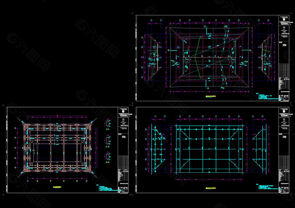 天王殿cad图稿素材