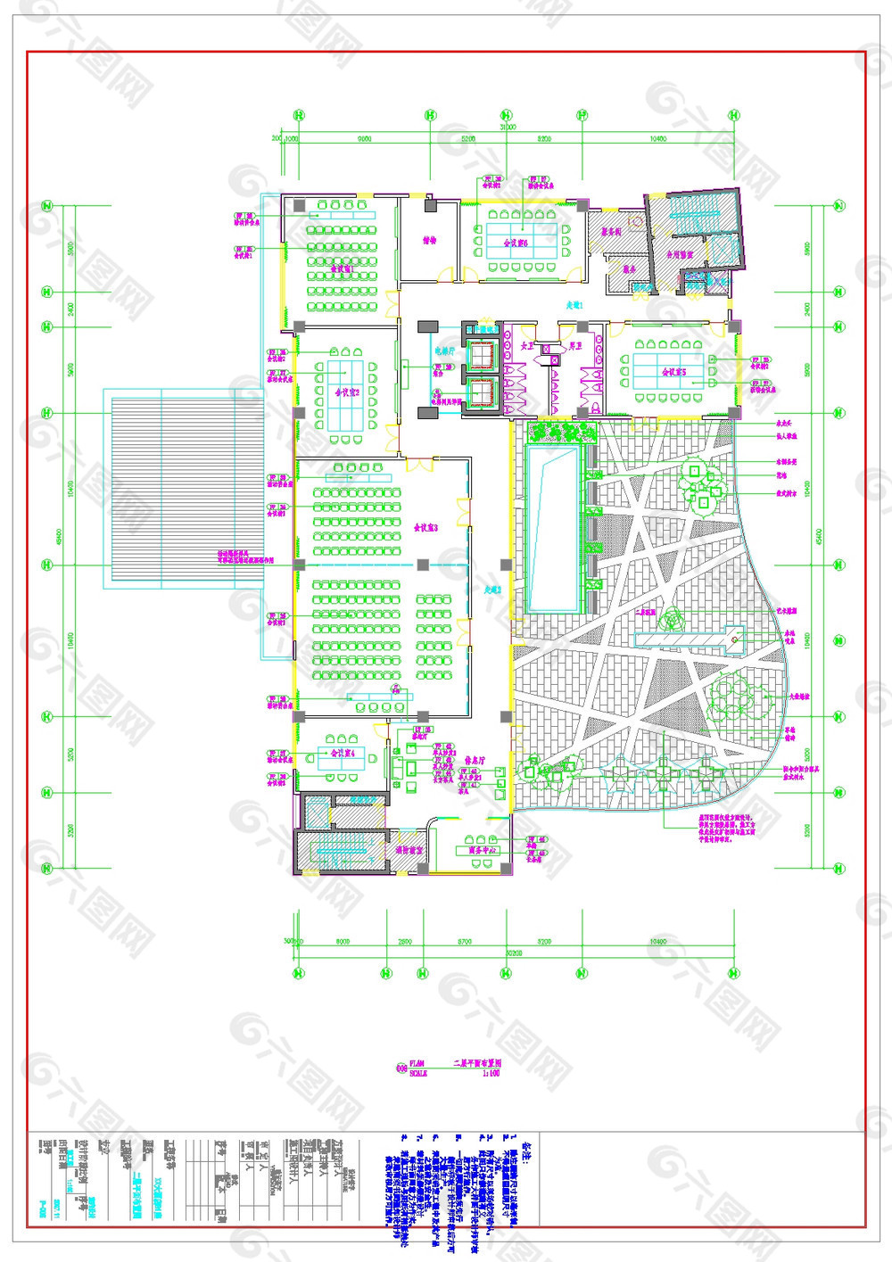 五星级涉外豪华型酒店cad图纸