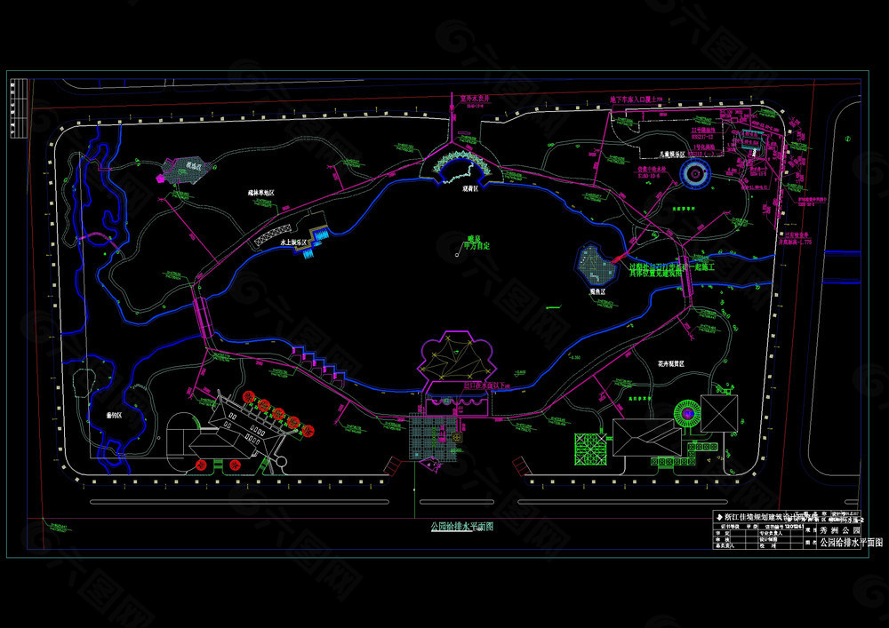 嘉兴秀洲公园cad图纸