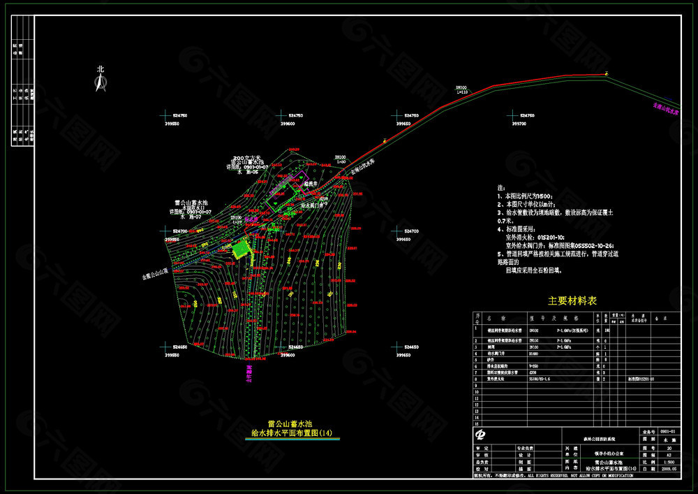 雷公山蓄水池cad图纸