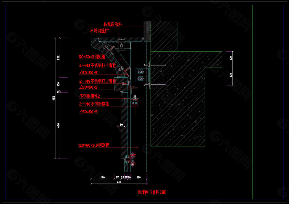 预埋件节点图cad图纸