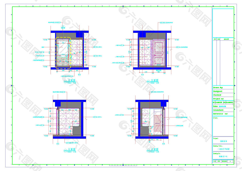 化妆间cad图纸