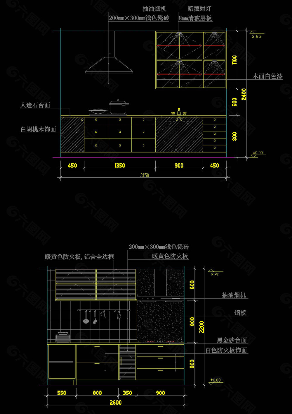 厨房cad图素材