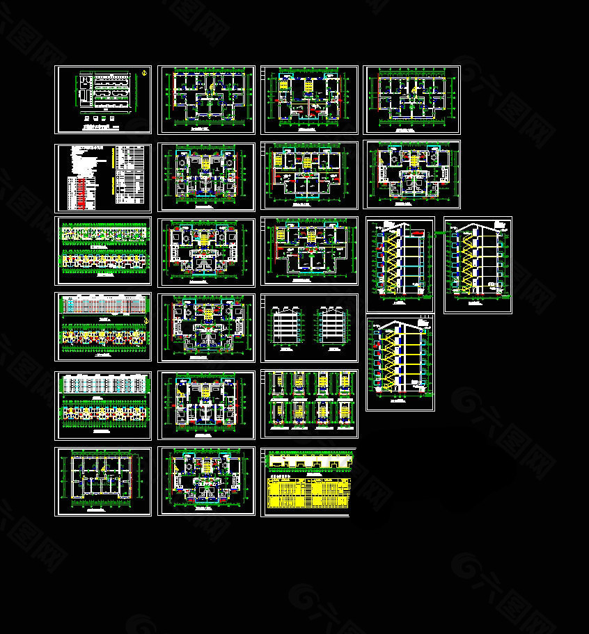 多层住宅建筑总图cad图纸