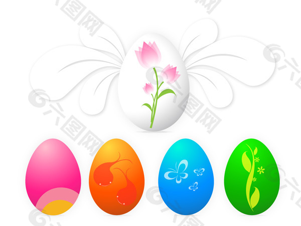 彩色的蛋设计素材eps矢量源文件