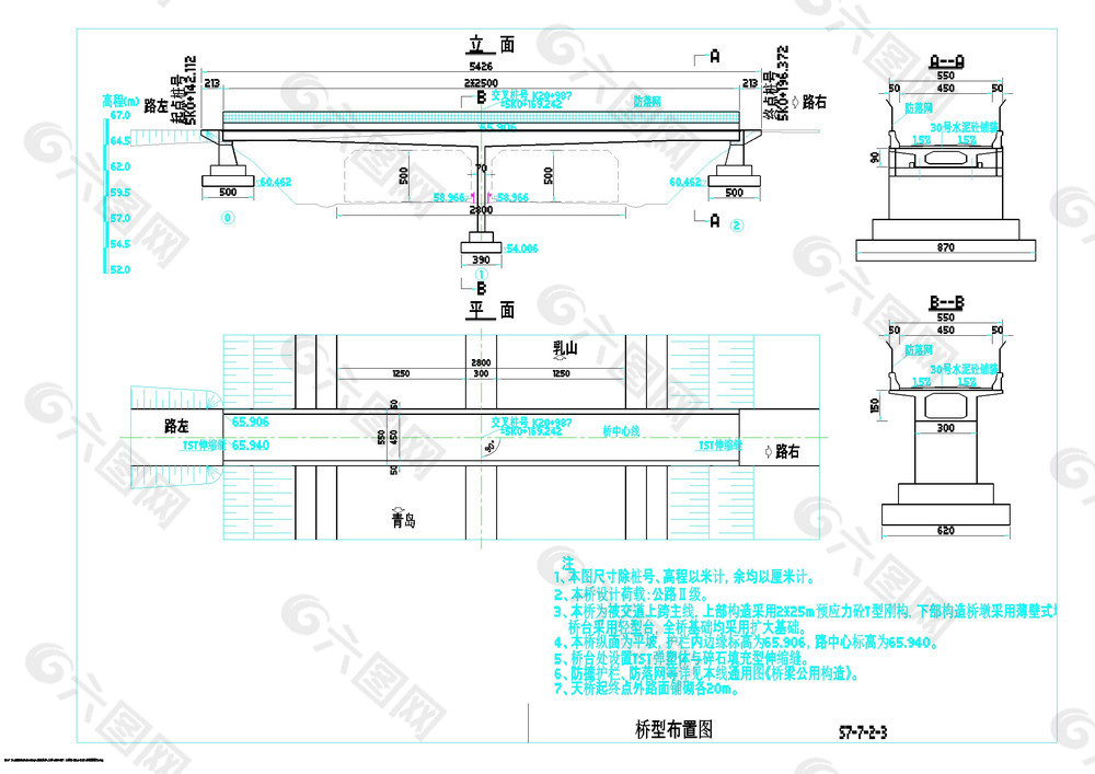 桥型布置图cad图纸