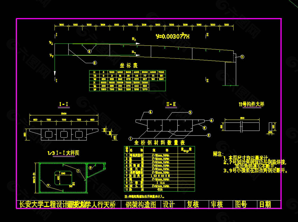 钢架构造图cad图纸