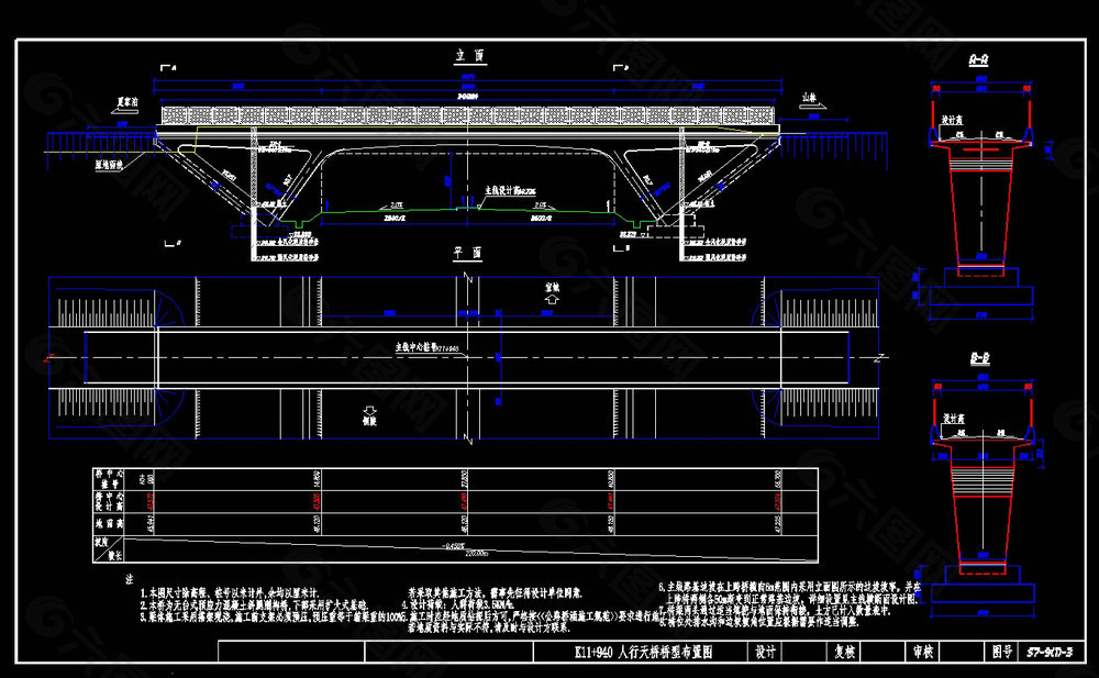 橋樑cad設計圖紙素材