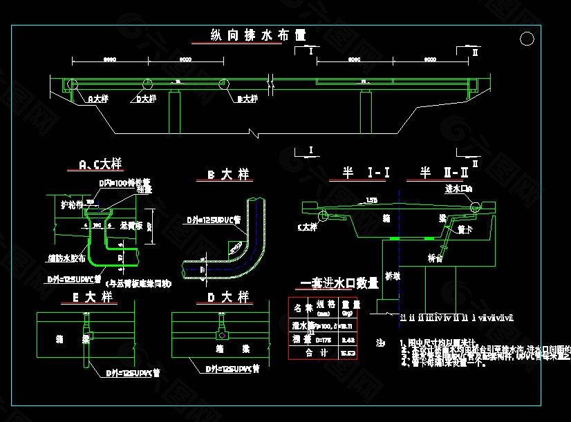 桥面排水cad图纸