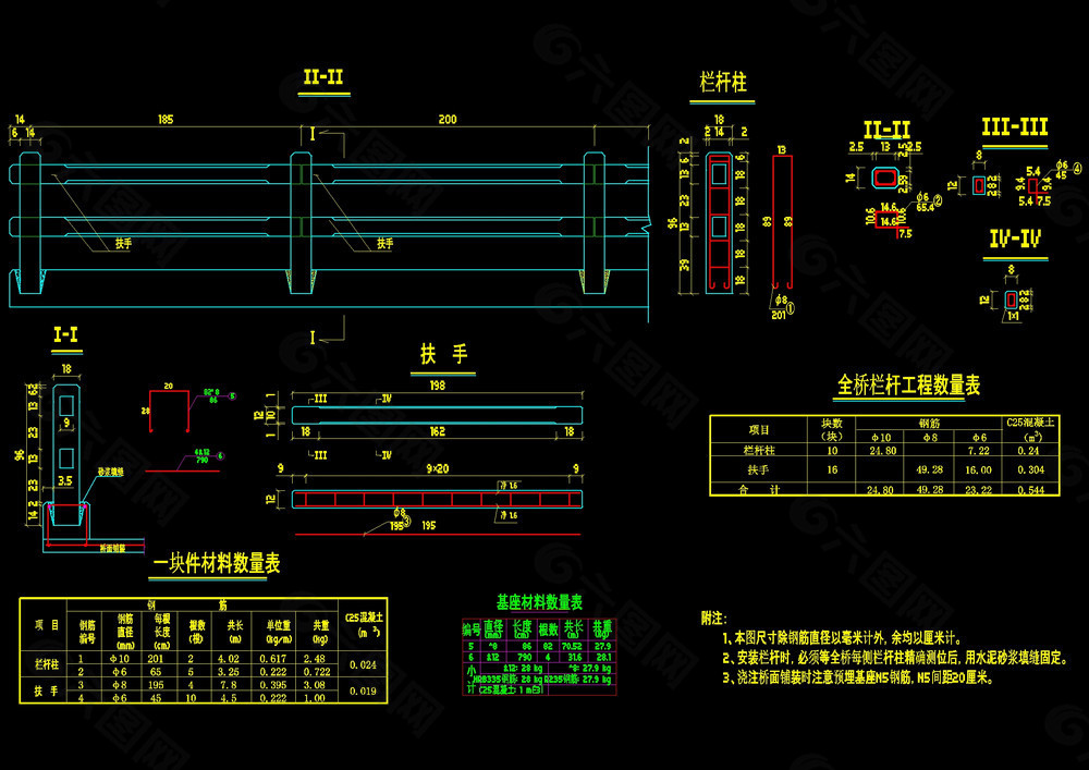 栏杆钢筋构造图