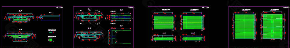 箱梁直线段普通钢筋cad图纸