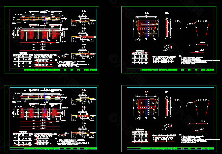 现浇桥面板cad图纸