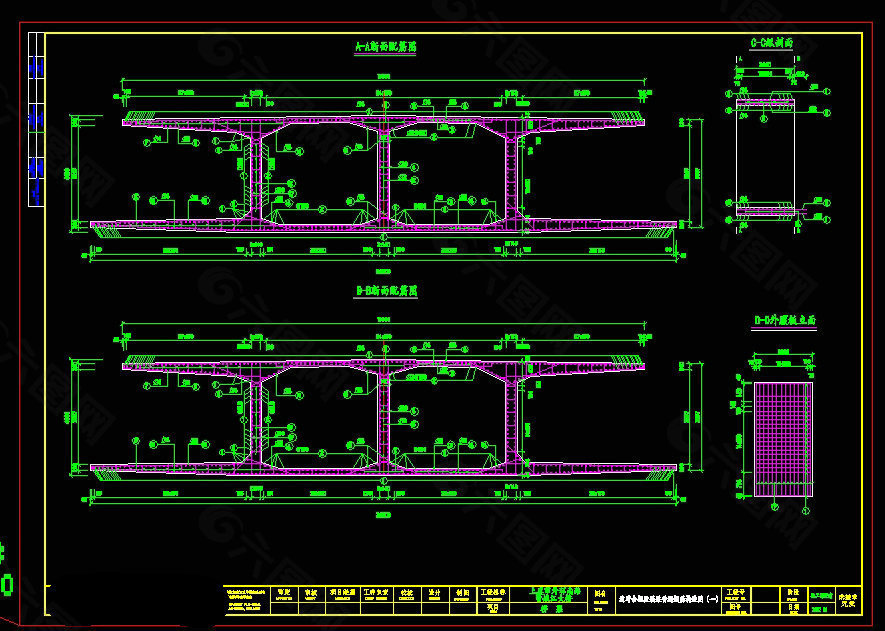 边跨合拢段钢筋构cad图纸