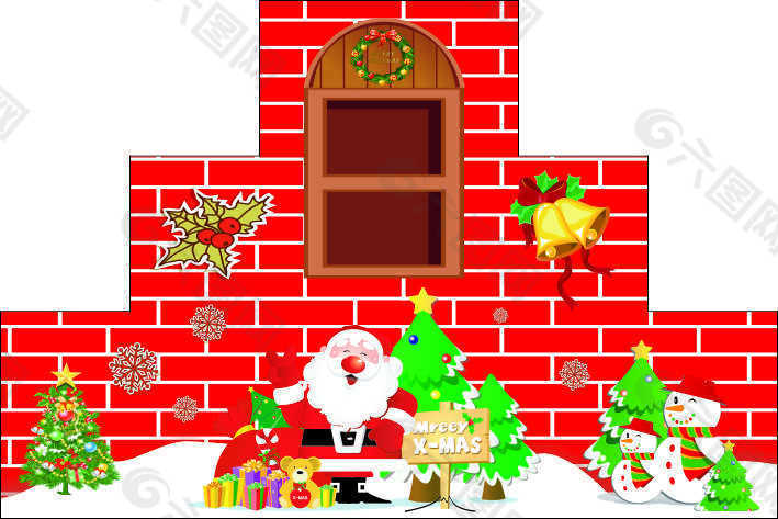 圣诞梯形墙