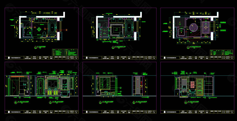 主卫生间cad图纸