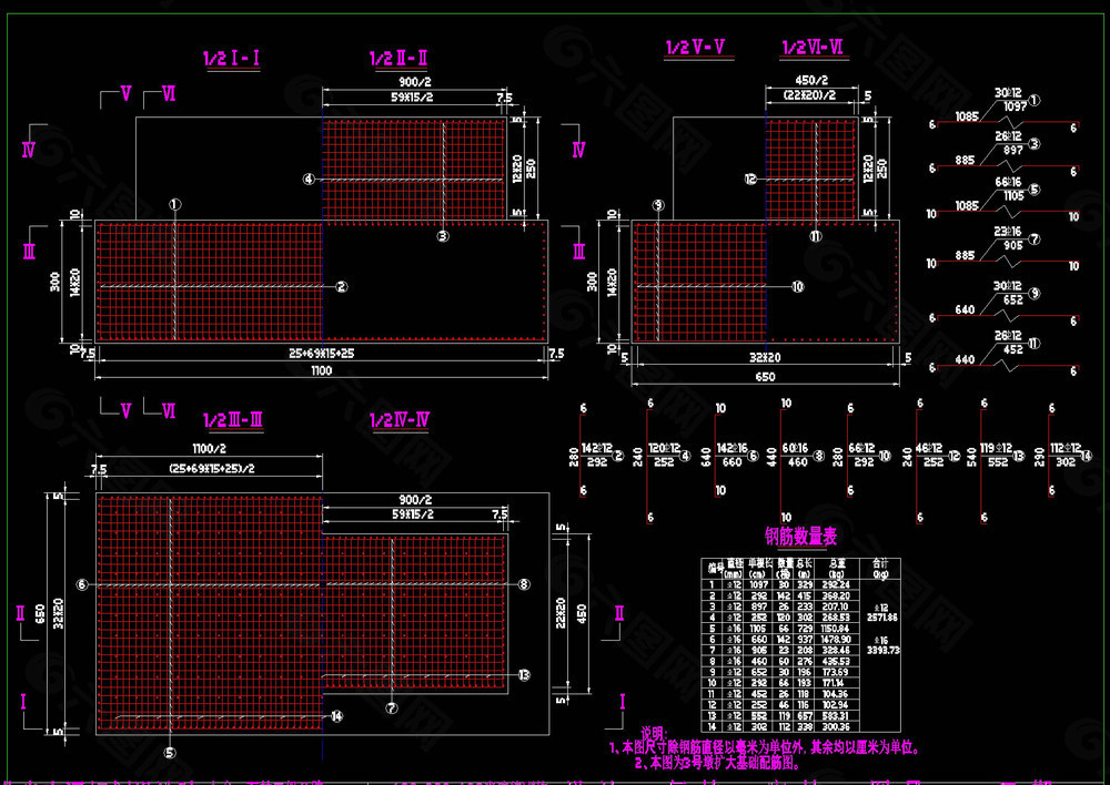 墩扩大基础配筋图cad图纸