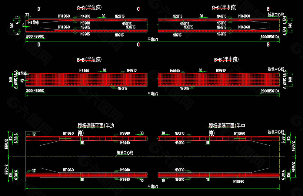 箱梁钢筋构造cad图纸