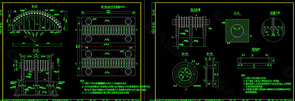 塔顶索鞍构造图cad图纸
