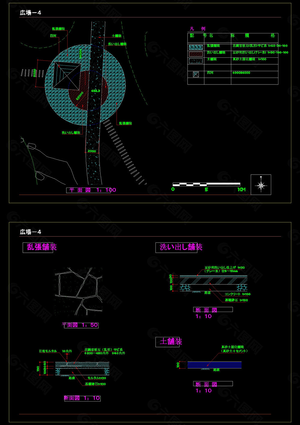 山水草堂cad图素材