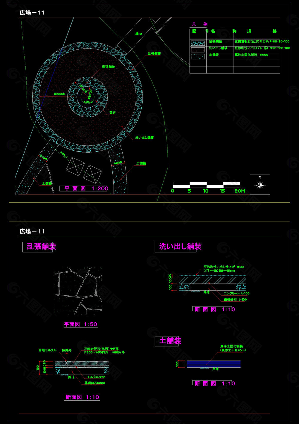 山水草堂景观cad图素材