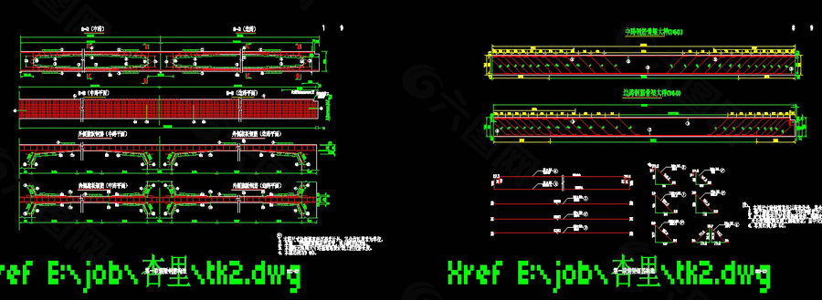 联箱梁钢筋构造cad图纸