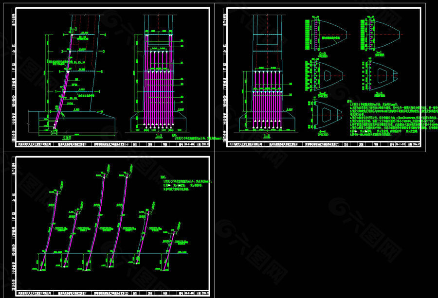 索塔根部预应力钢绞图纸