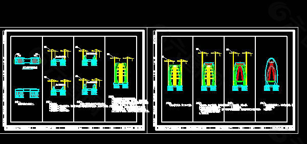 索塔施工步骤示意图cad图纸