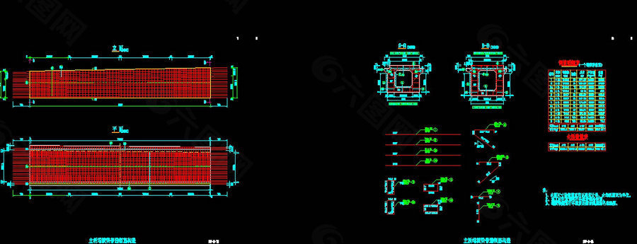 主桥端横梁普通钢筋cad详图