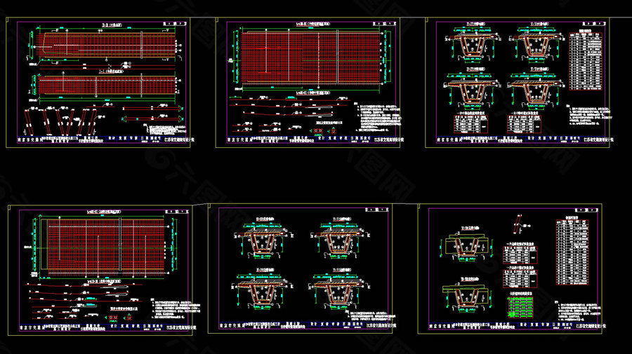 引桥箱梁普通钢筋构造cad图纸