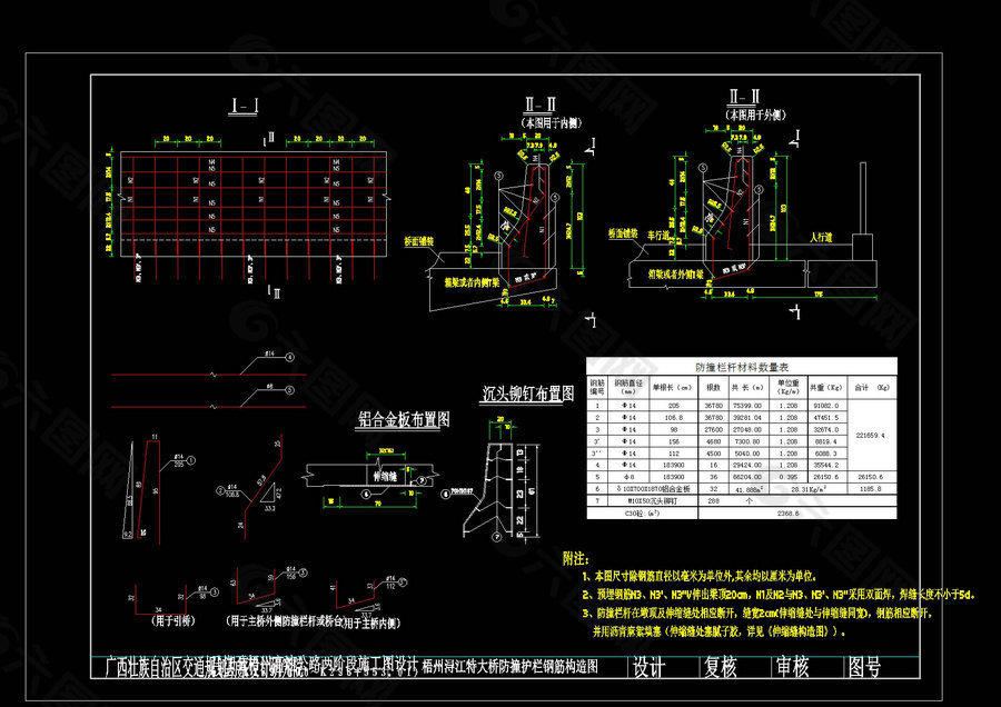 公路防撞墙钢筋图纸图片