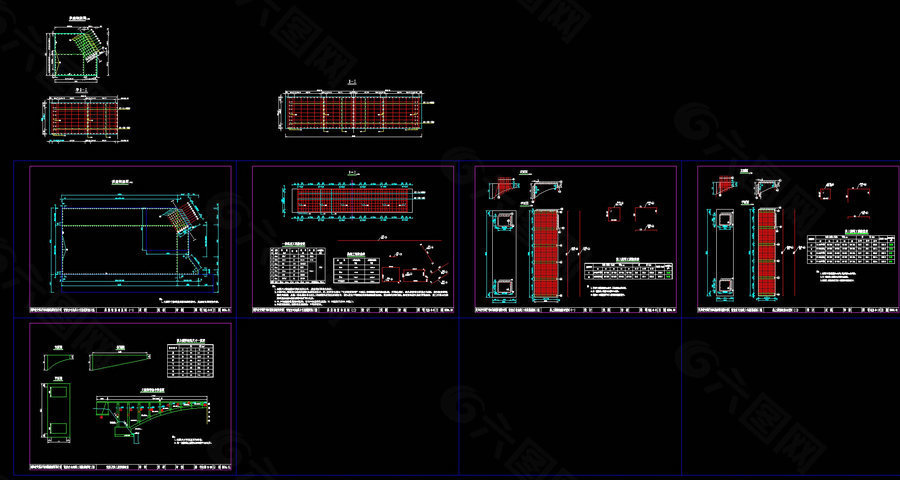 拱座基座钢筋结构图cad图纸