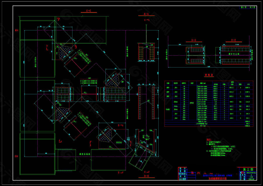 加劲腿横联图cad图纸