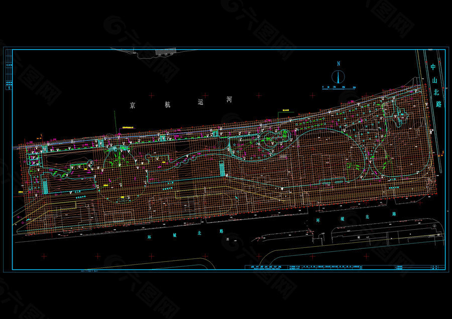 杭州环北运河绿地cad图纸