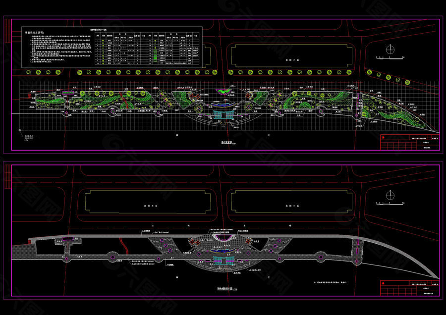 江滨北路景观绿地cad图素材