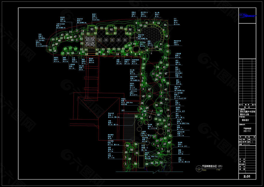 植物分区cad图纸