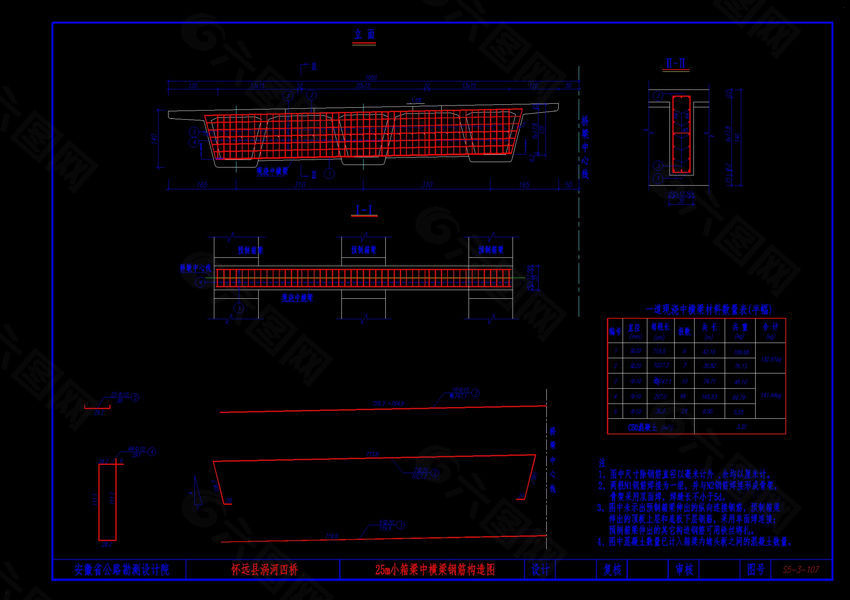 小箱梁中横梁钢筋构造cad图