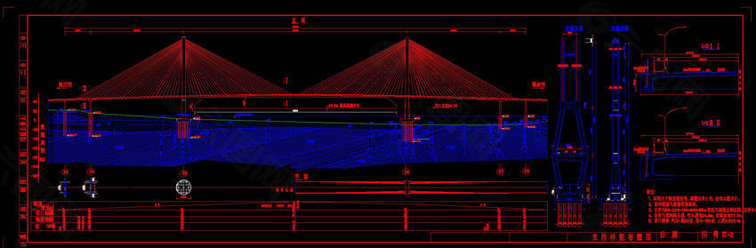 桥梁结构图纸素材