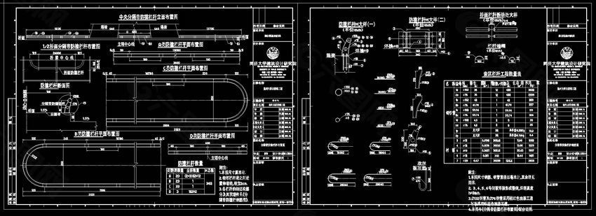 分隔带防撞栏杆设计图