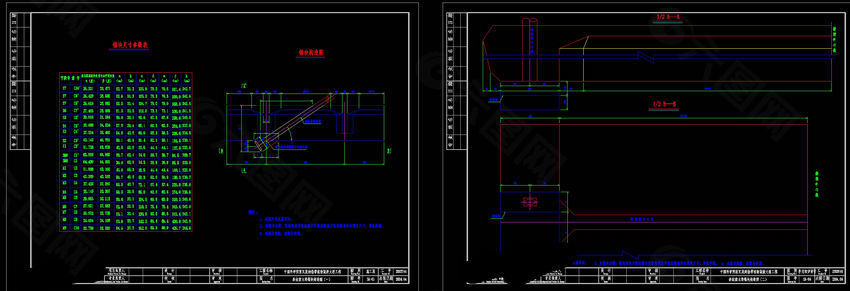 斜拉索主梁锚块结构图cad图稿
