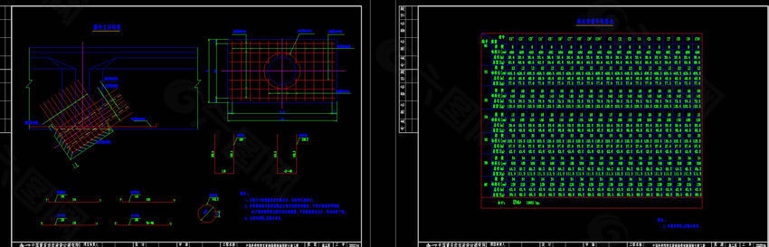 斜拉索锚块钢筋布置图cad图纸素材