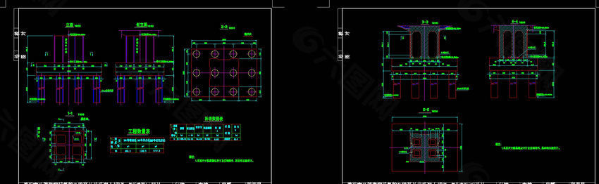 桥墩构造图cad图纸