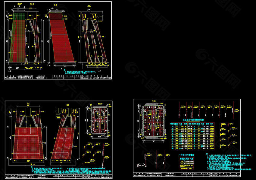 下塔柱普通钢筋cad图纸
