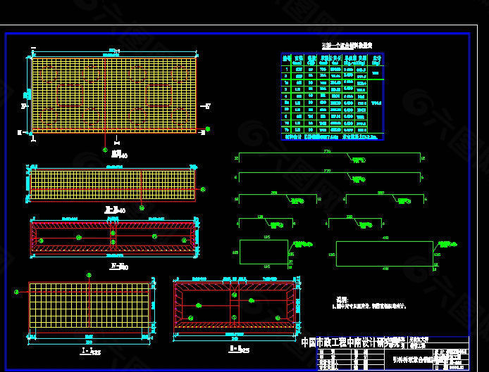 引桥桥墩承台钢筋cad构造图