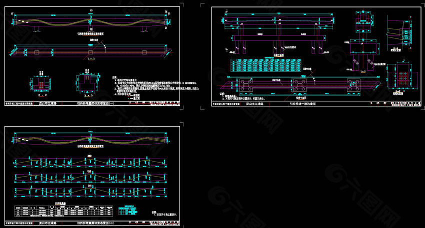 引桥桥墩一般构造图cad图纸
