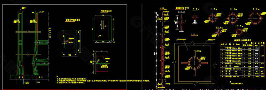 主塔避雷针cad图纸